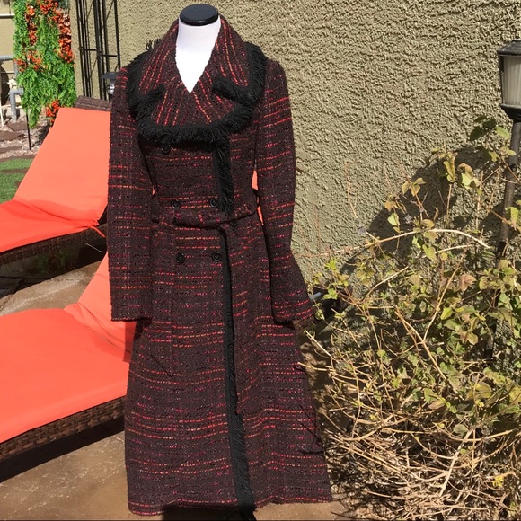 Kate Spade tweed Trench Coat - Picture 2 of 8